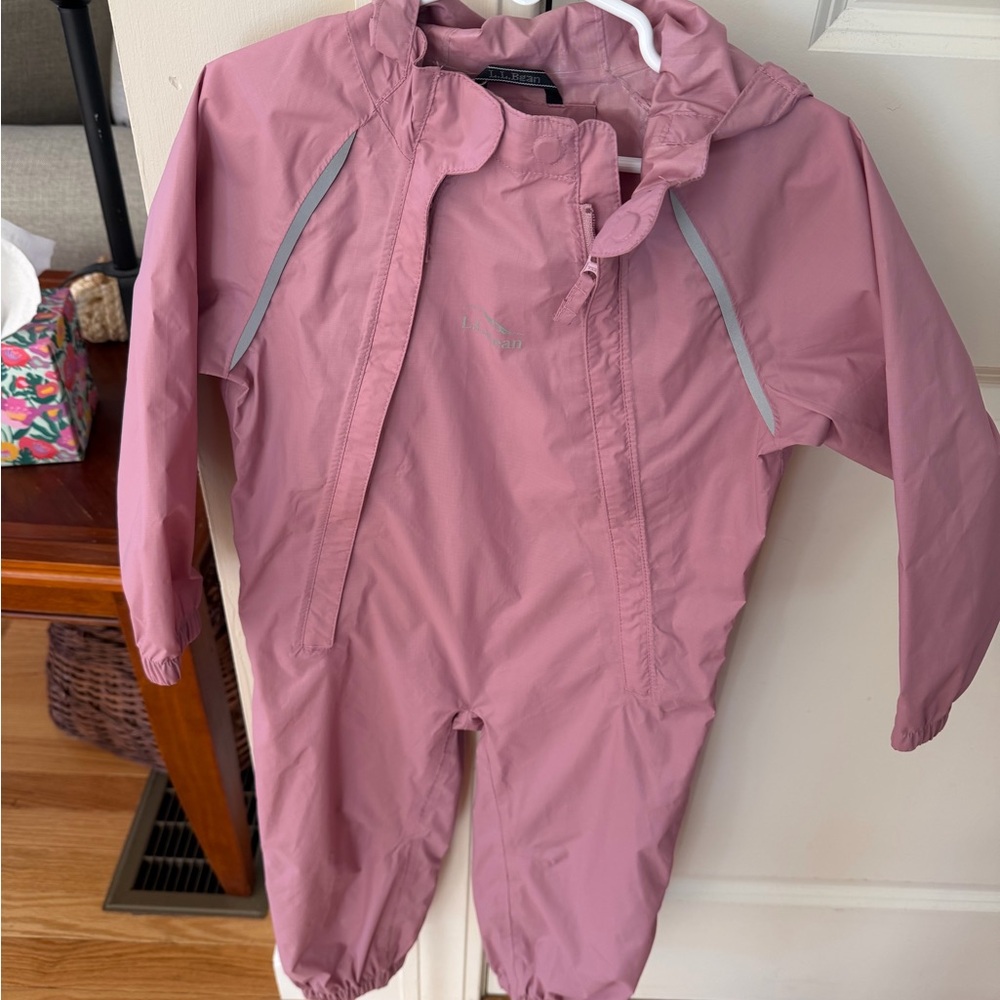 L.L. Bean Mauve Hooded Toddler Rain Suit